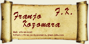 Franjo Kozomara vizit kartica